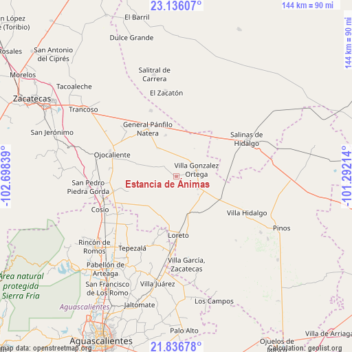 Estancia de Ánimas on map