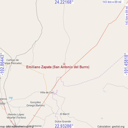 Emiliano Zapata (San Antonio del Burro) on map