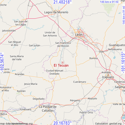 El Tecuán on map