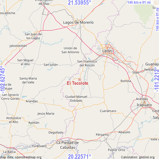 El Tecolote on map