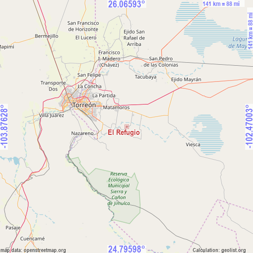 El Refugio on map