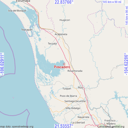 Pescadero on map