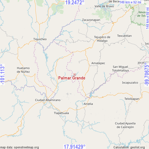 Palmar Grande on map