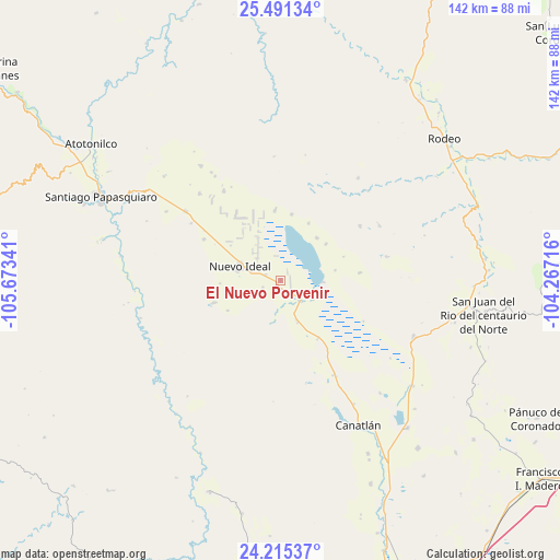 El Nuevo Porvenir on map