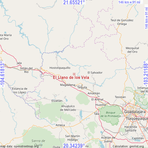 El Llano de los Vela on map
