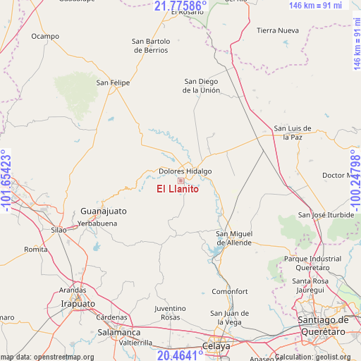 El Llanito on map