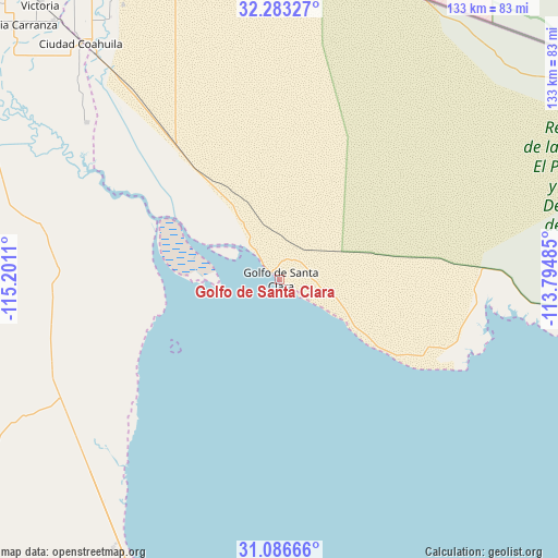 Golfo de Santa Clara on map