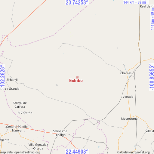 Estribo on map