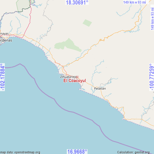 El Coacoyul on map