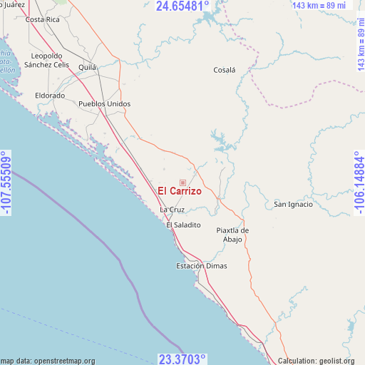 El Carrizo on map