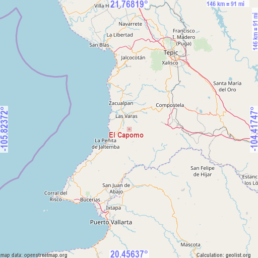 El Capomo on map