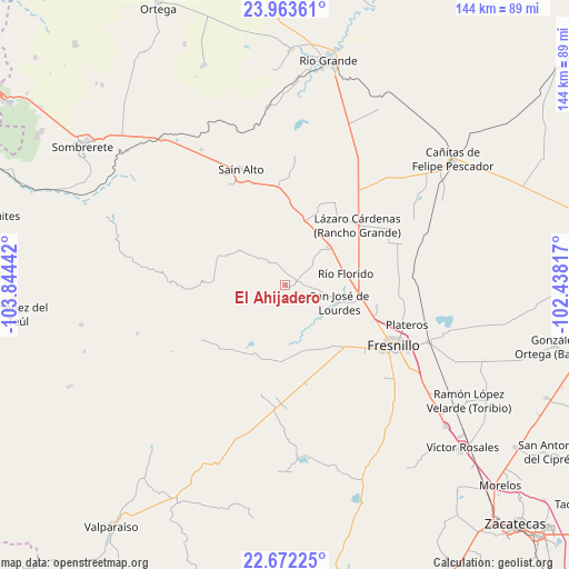 El Ahijadero on map