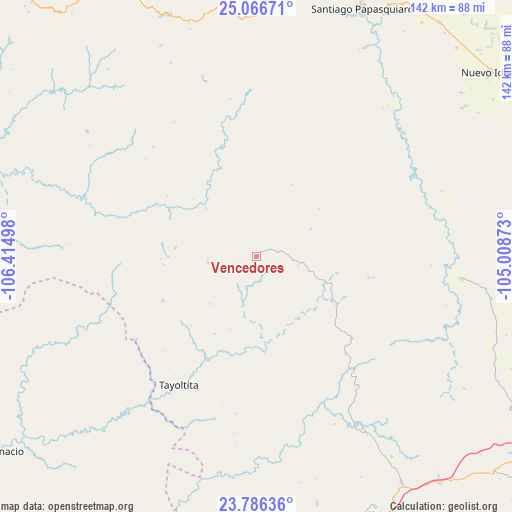 Vencedores on map