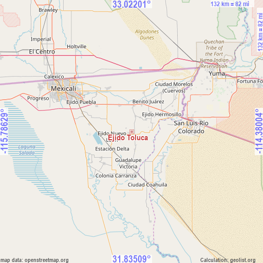 Ejido Toluca on map
