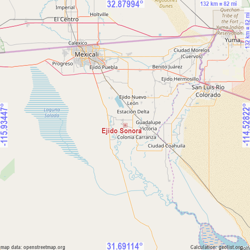 Ejido Sonora on map