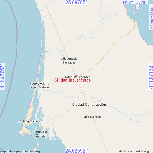 Ciudad Insurgentes on map