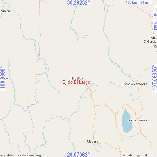 Ejido El Largo on map