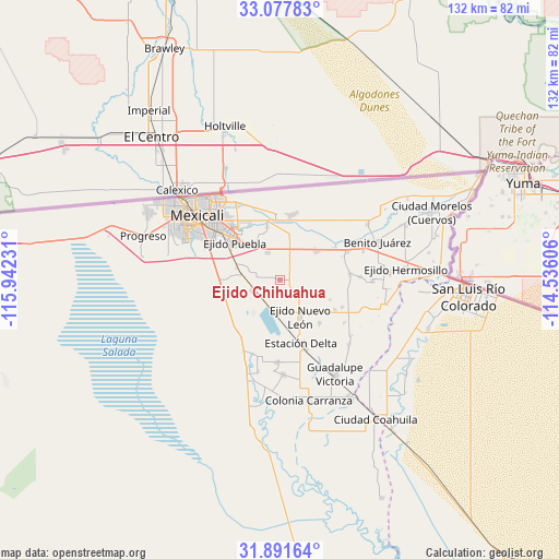Ejido Chihuahua on map