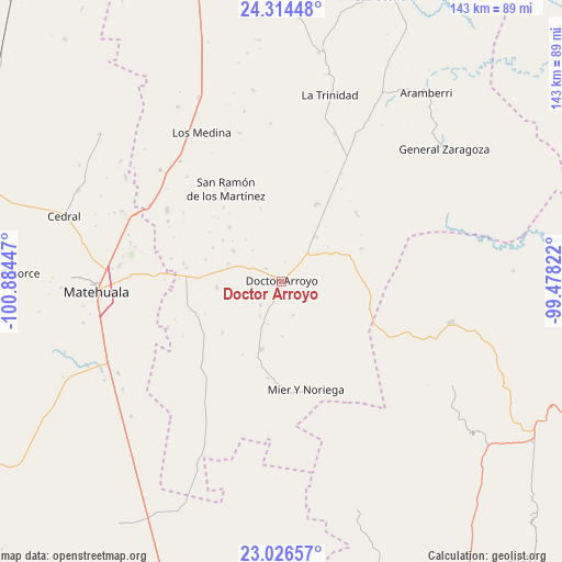 Doctor Arroyo on map