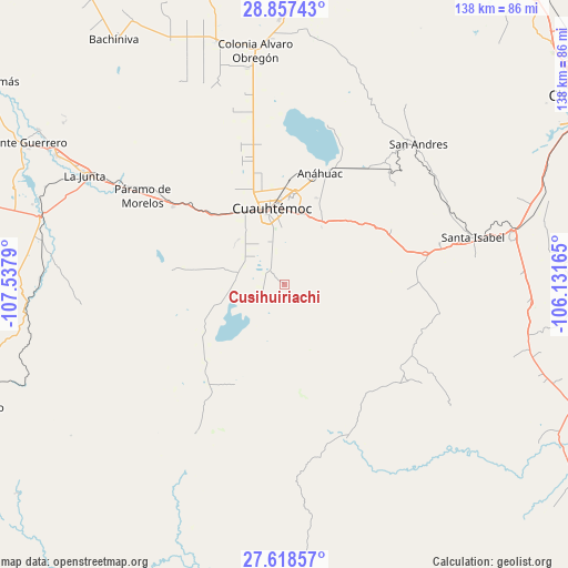 Cusihuiriachi on map