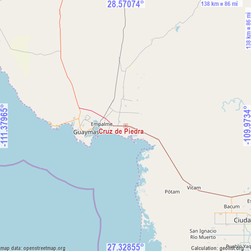 Cruz de Piedra on map