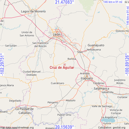 Cruz de Aguilar on map