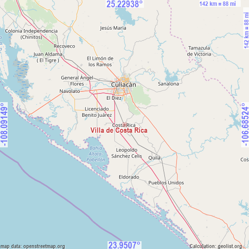 Villa de Costa Rica on map