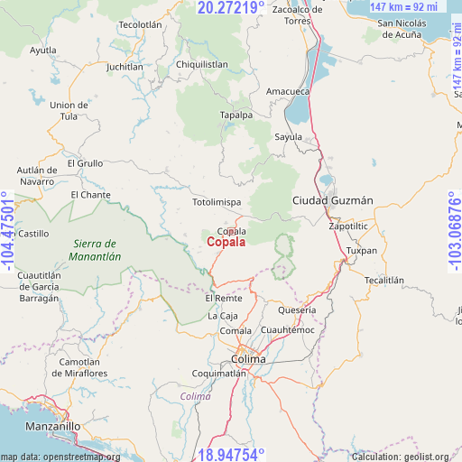 Copala on map