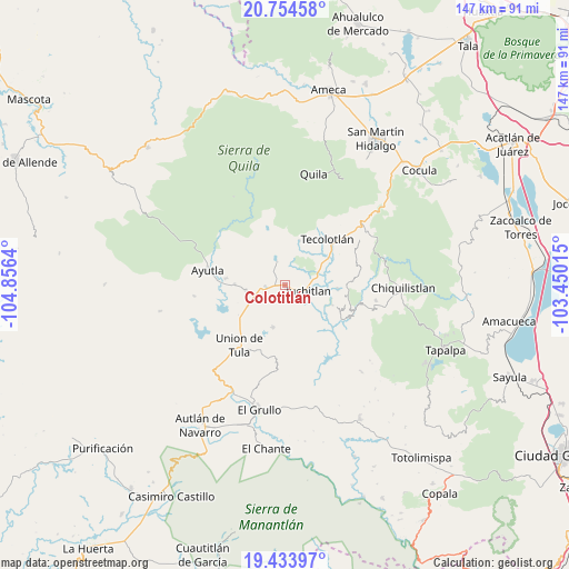 Colotitlán on map