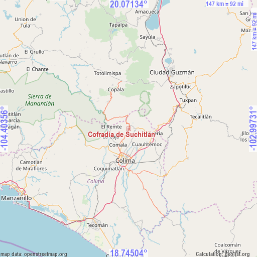 Cofradía de Suchitlán on map