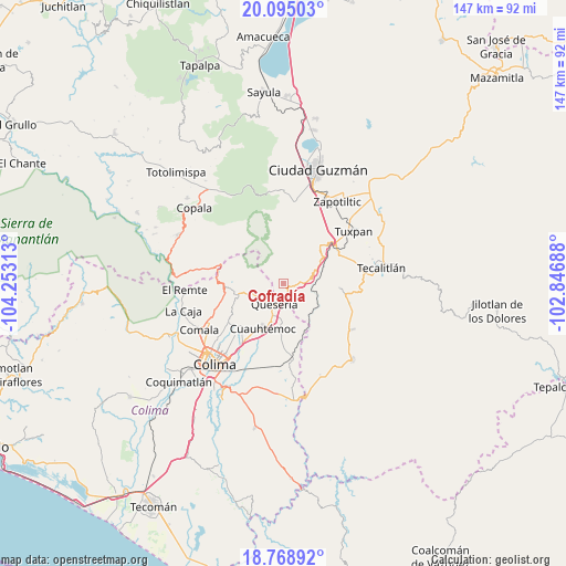 Cofradía on map