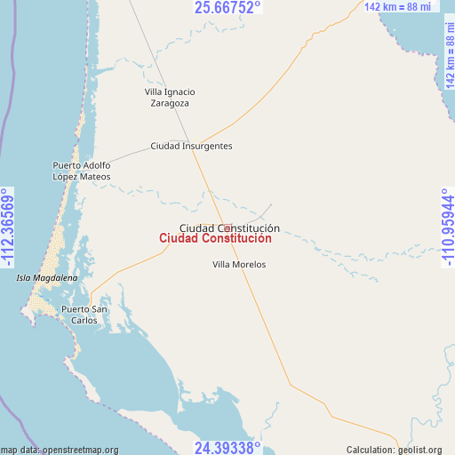 Ciudad Constitución on map