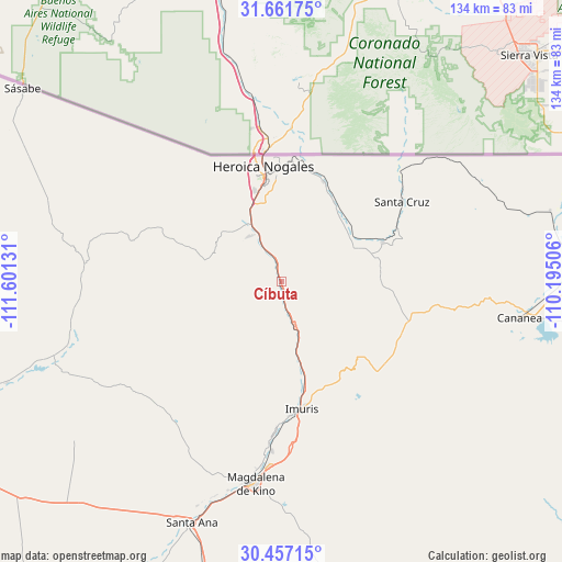 Cíbuta on map