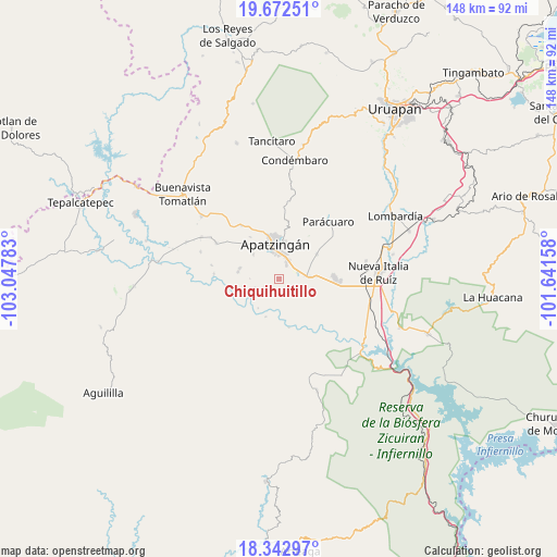 Chiquihuitillo on map