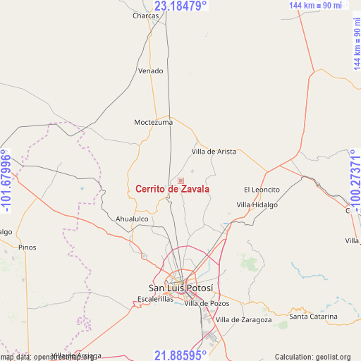 Cerrito de Zavala on map