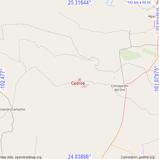 Cedros on map