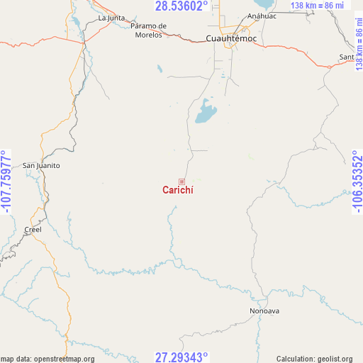 Carichí on map