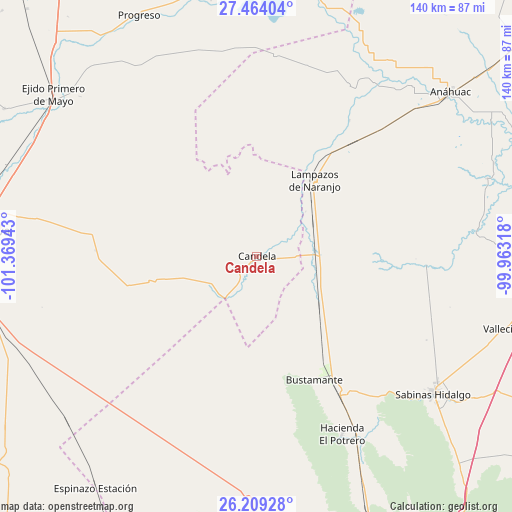 Candela on map