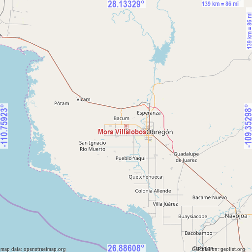 Mora Villalobos on map