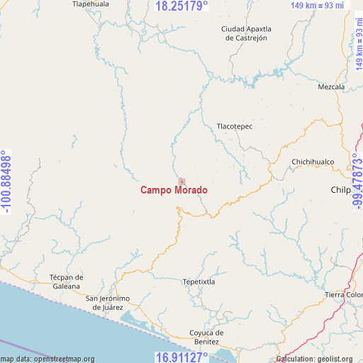 Campo Morado on map