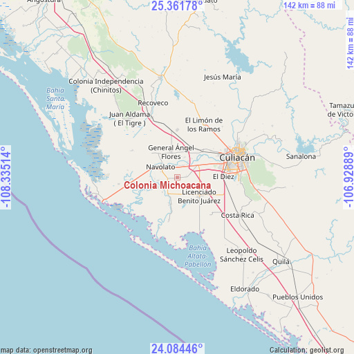 Colonia Michoacana on map