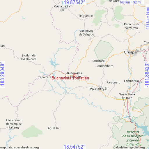 Buenavista Tomatlán on map