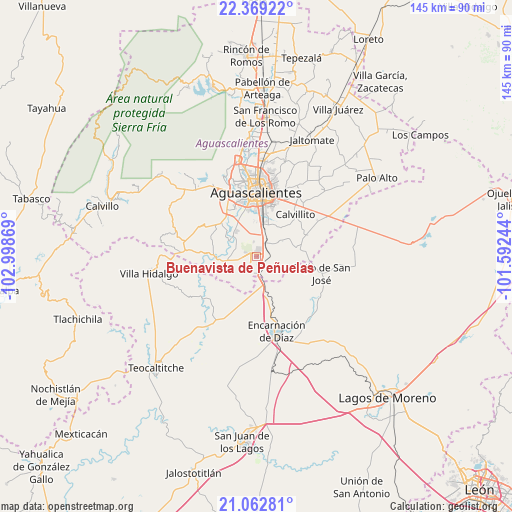 Buenavista de Peñuelas on map