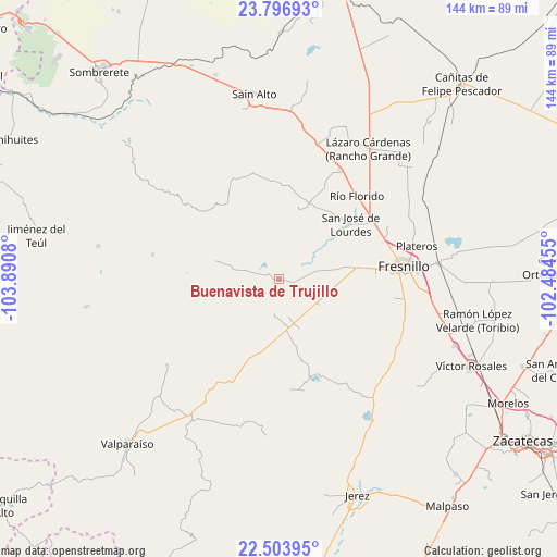 Buenavista de Trujillo on map