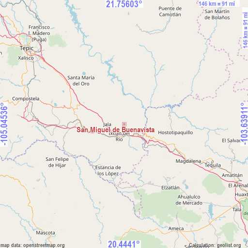 San Miguel de Buenavista on map