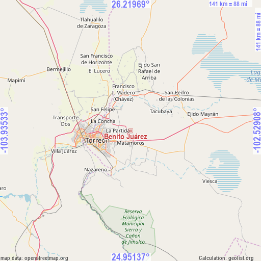 Benito Juárez on map