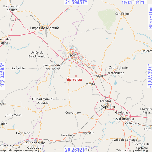 Barretos on map