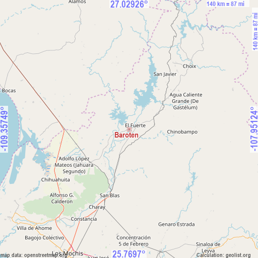 Baroten on map