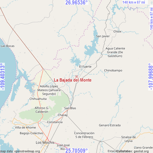 La Bajada del Monte on map