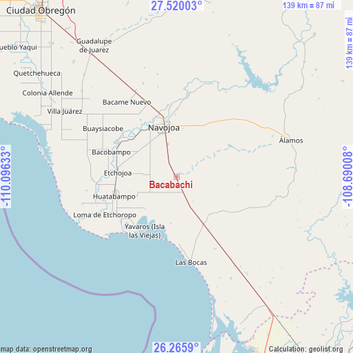 Bacabachi on map